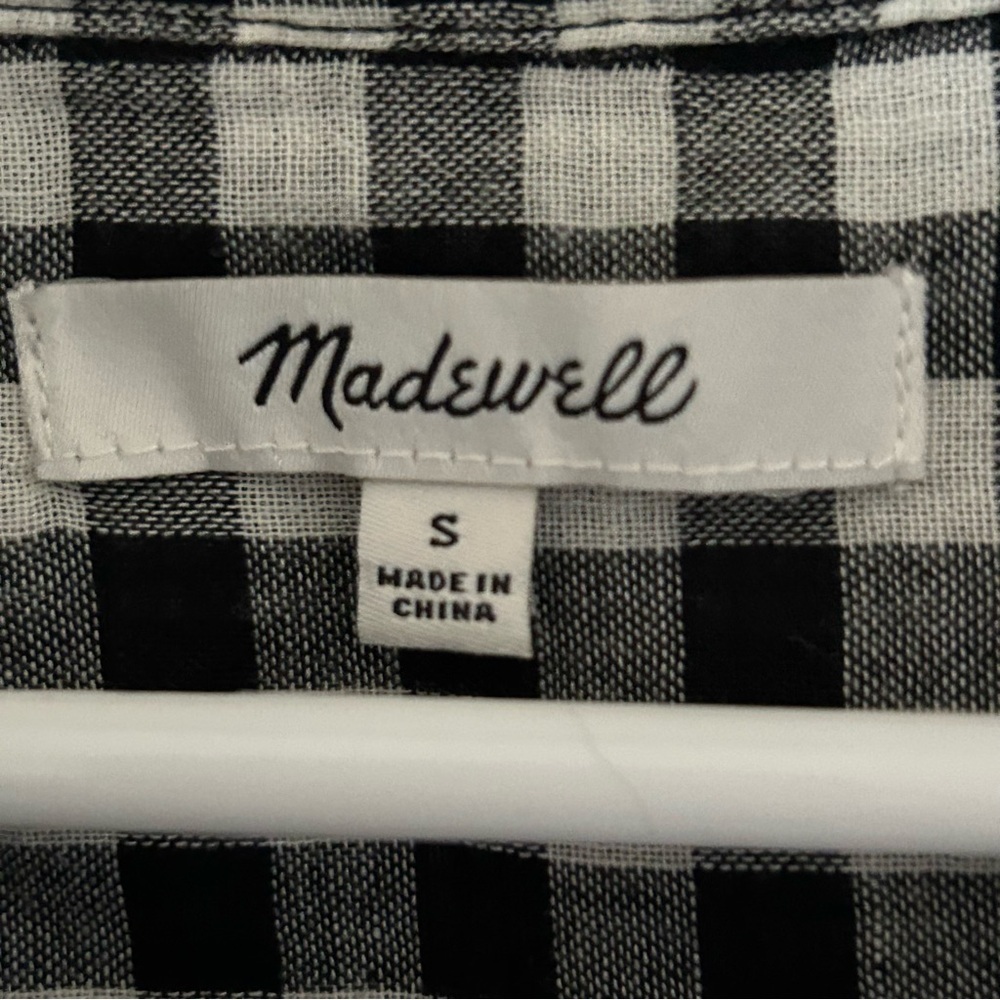 Madewell Women’s Check Top Small Boxy Cut Boho Minimalist Contemporary Boho - Picture 5 of 12